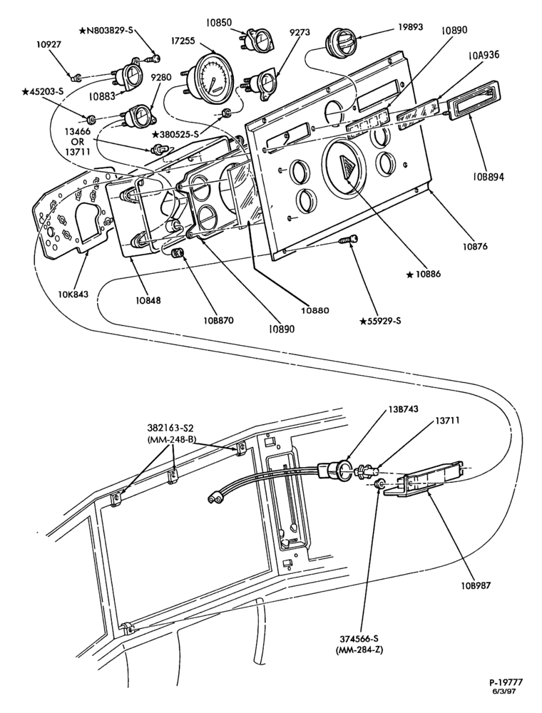 Схема INSTRUMENT CLUSTERS-(1987/)-L-LA-LL-LN-LNT-LS-LT-LTA-LTL-Center cluster-city delivery