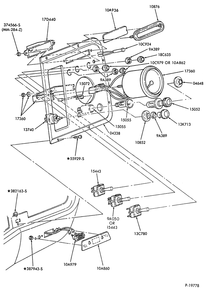 Схема INSTRUMENT CLUSTERS-(1987/)-L-LA-LL-LN-LNT-LS-LT-LTA-LTL-R.H.-city delivery-w/o full instrumentation