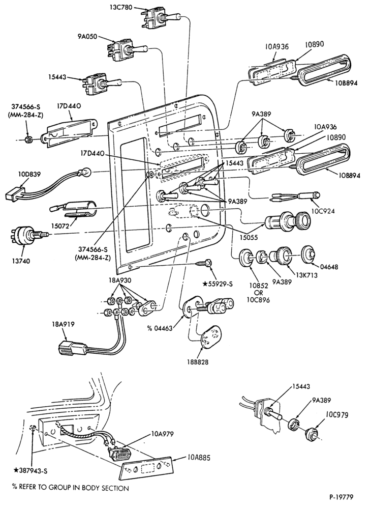 Схема INSTRUMENT CLUSTERS-(1987/)-L-LA-LL-LN-LNT-LS-LT-LTA-LTL -L.H. -fleet-w/o full instrumentation