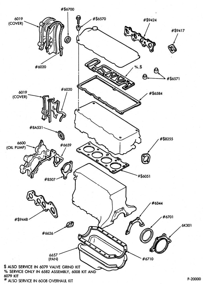 Схема 4 CYL. 1.6L (98 C.I.D.)-Engine gasket kit