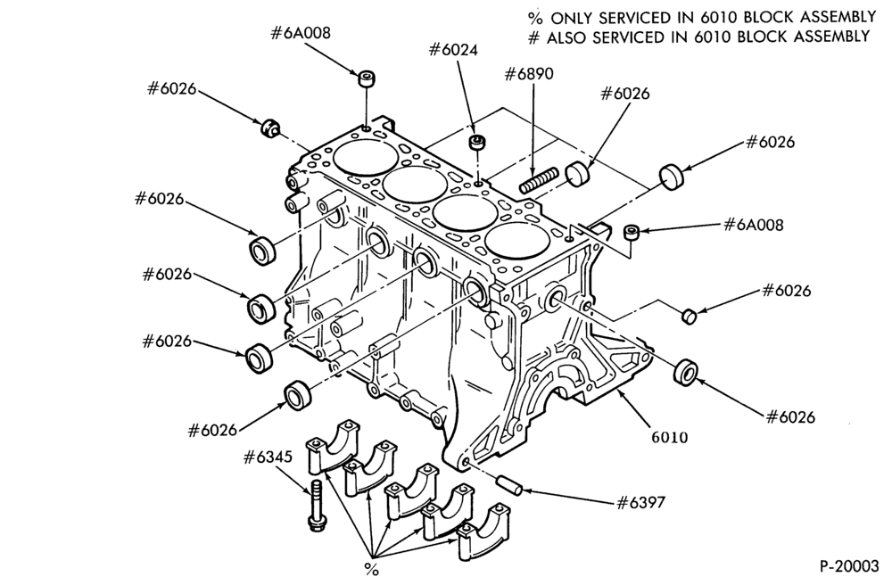 Схема 4 CYL. 1.3L (80 C.I.D.)-Cylinder block plugs
