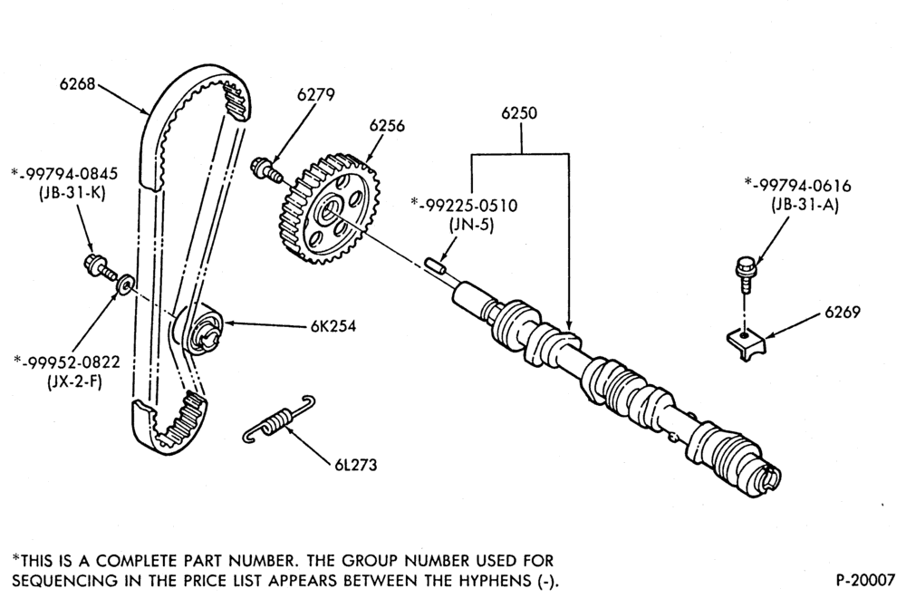 Схема 4 CYL. 1.6L (98 C.I.D.)-Camshaft and related parts