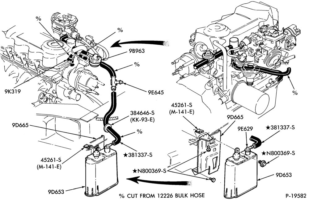 Схема 4 CYL. 1.9L (116 C.I.D.)-Fuel vapor canister and related parts- Exc. E.F.I.