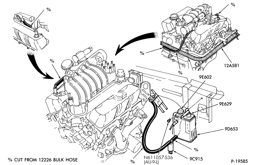 Схема 6 CYL. 3.0L (183 C.I.D.) | EXC. SHO-Fuel vapor canister and related parts
