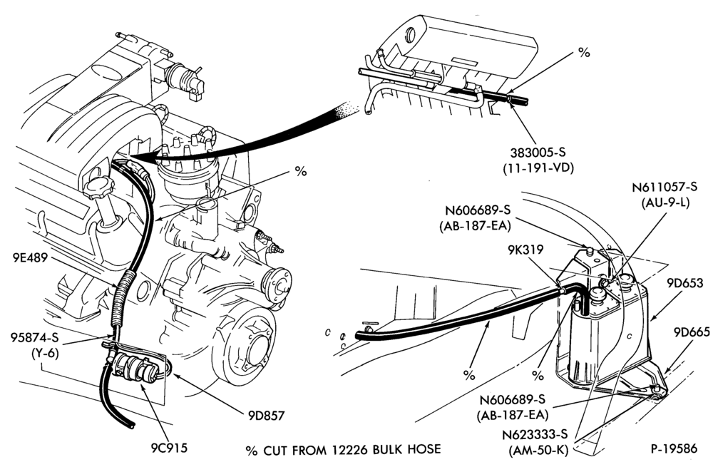 Схема 8 CYL. 5.0L (302 C.I.D.)-Fuel vapor canister and related parts