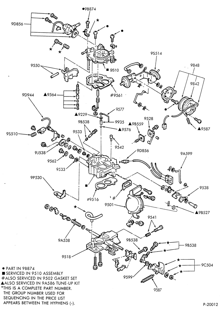 Схема 4 CYL. 1.6L (98 C.I.D.)-Carburetor
