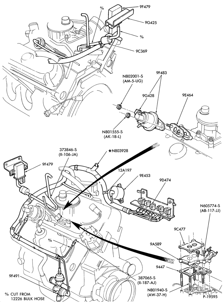 Схема 6 CYL. 3.8L (230 C.I.D.)-recirculation (E.G.R.)- E.F.I.