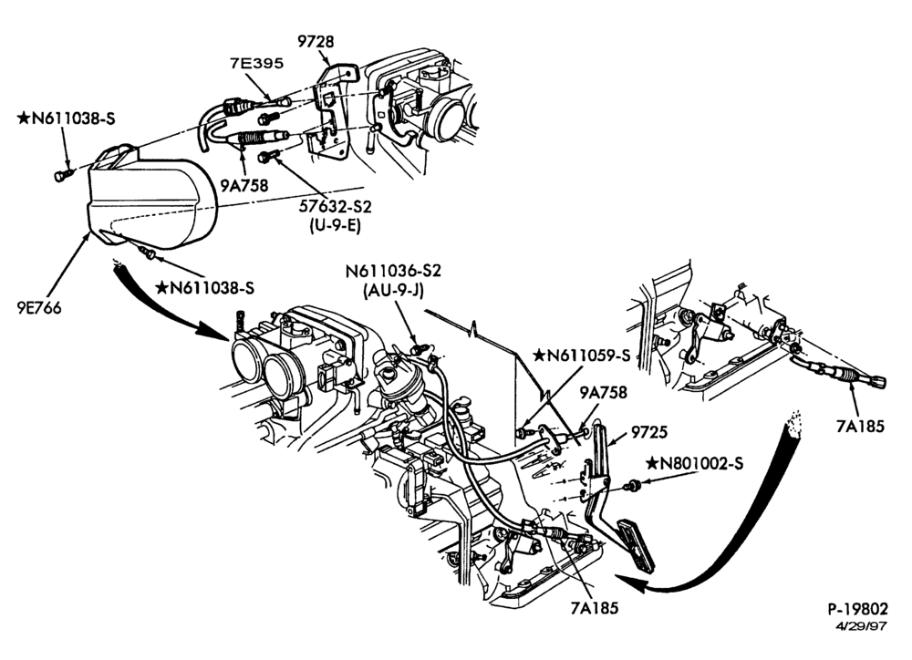 Схема 8 CYL. 7.5L (460 C.I.D.)-GAS-F250/350-E.F.I.