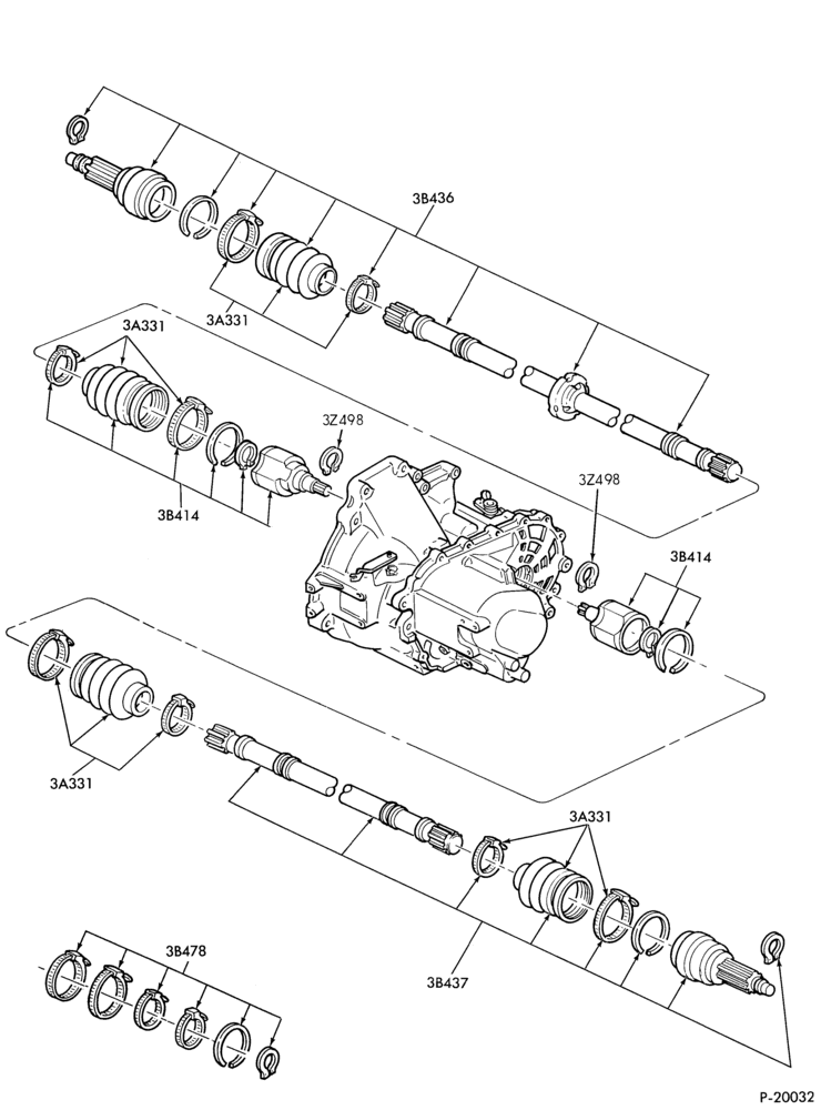 Схема FRONT SUSPENSION-Front driving axles - M/T