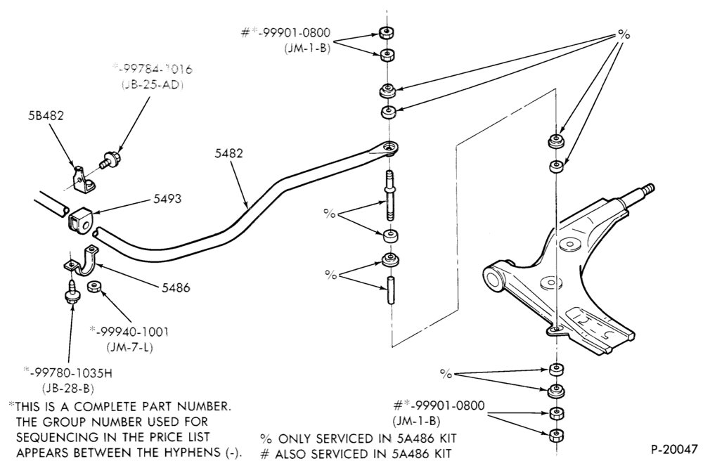 Схема FRAME-REAR SUSPENSION - stabilizer bar - front