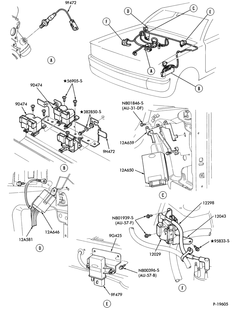 Схема 8 CYL. 5.0L (302 C.I.D.)-Electronic engine control (E.E.C.)