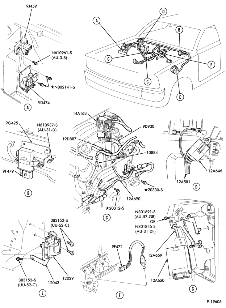 Схема 8 CYL. 5.0L (302 C.I.D.)-Electronic engine control (E.E.C.)