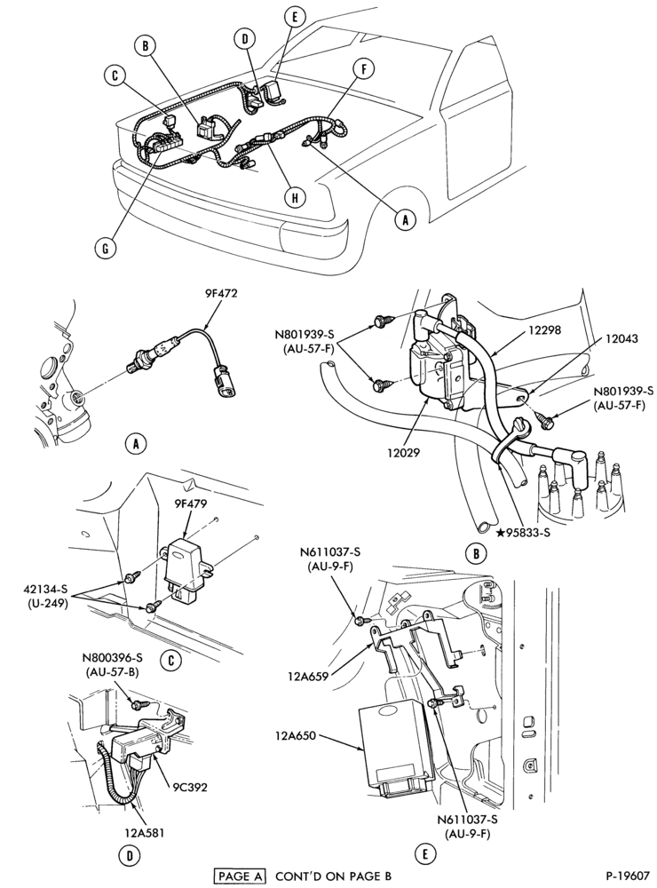 Схема 8 CYL. 5.0L (302 C.I.D.)-Electronic engine control (E.E.C.)-Page-A