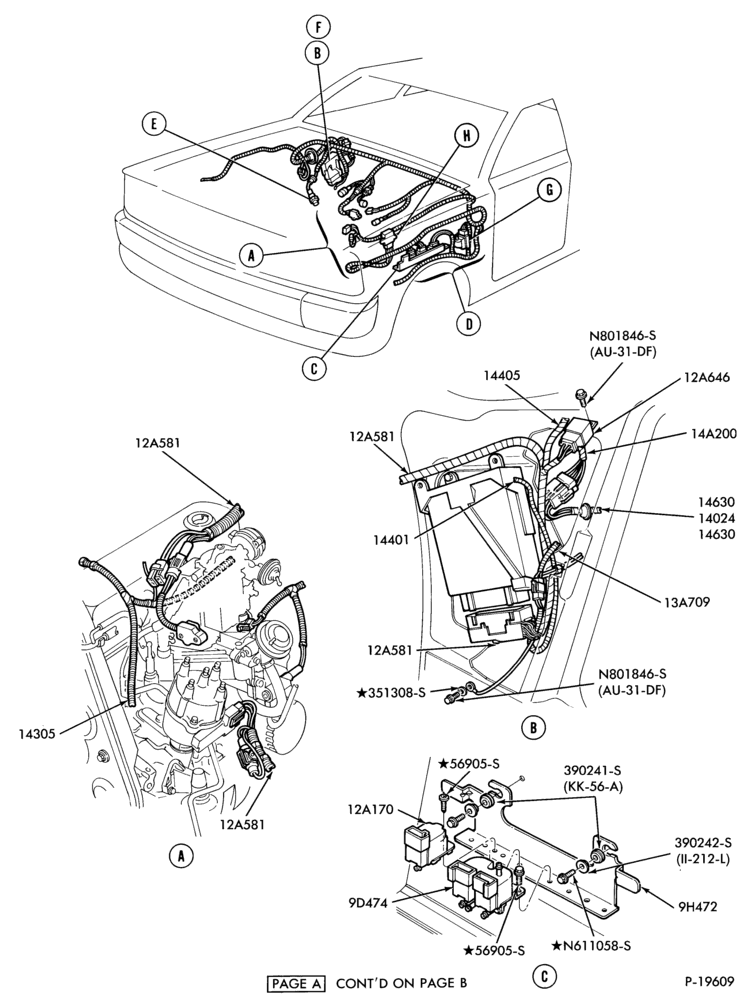 Схема 4 CYL. 2.3L (140 C.I.D.)-Electronic engine control (E.E.C.) - E.F.I.-T/C- Exc. E.F.I.-Page-A