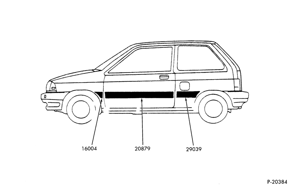Схема FESTIVA -- BODY SIDE MOULDINGS
