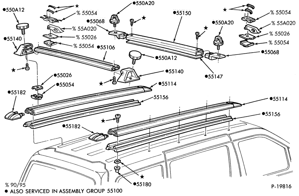 Схема BACK-OF-CAB EQUIPMENT-Roof rail kit - sport-A