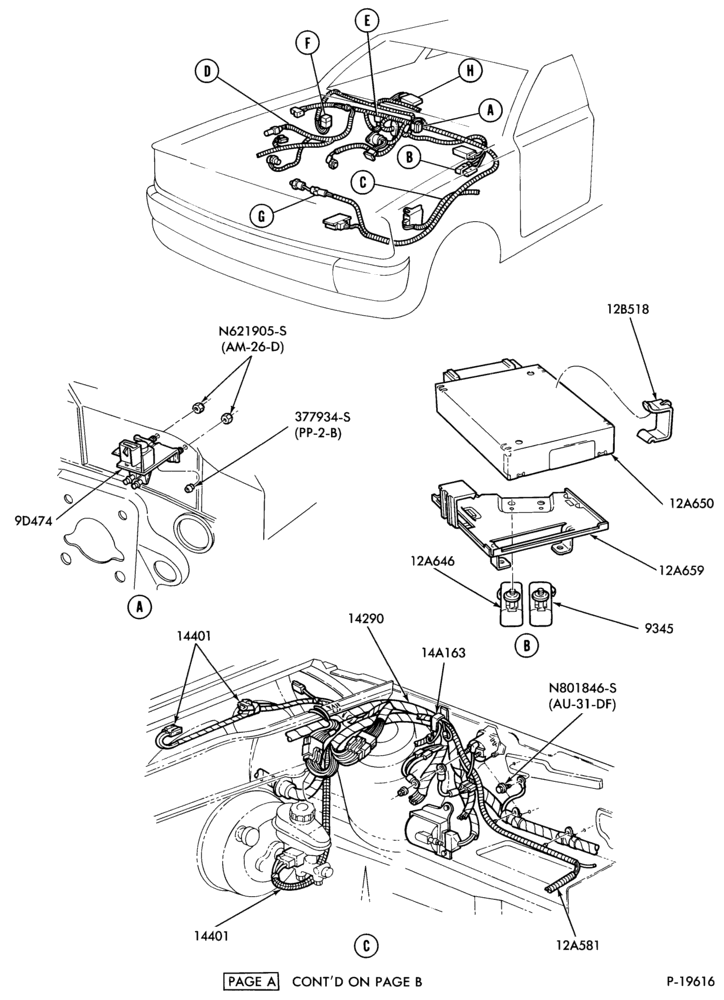 Схема 4 CYL. 1.9L (116 C.I.D.)-Electronic engine control (E.E.C.)- E.F.I.-Page-A
