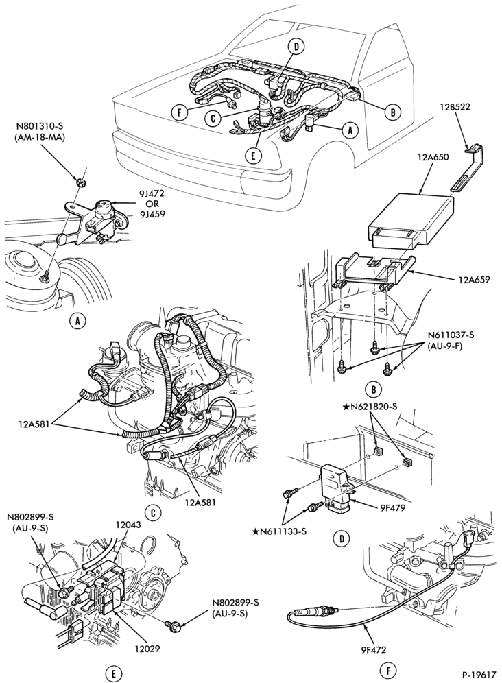 Схема 4 CYL. 2.3L (140 C.I.D.) HSC-Electronic engine control (E.E.C.)- w/C.F.I