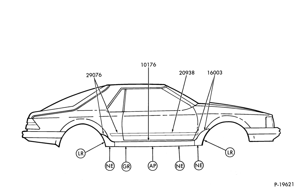 Схема BODY SIDE LOWER - LUXURY COUPE - BODY TYPE 67