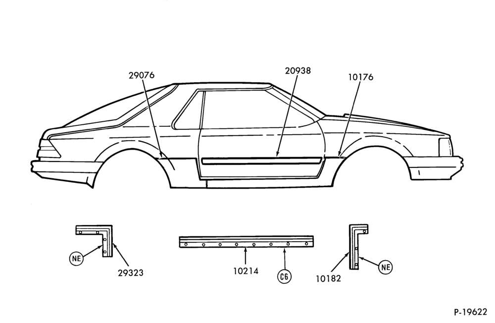 Схема BODY SIDE LOWER - SPORT COUPE - BODY TYPE 67