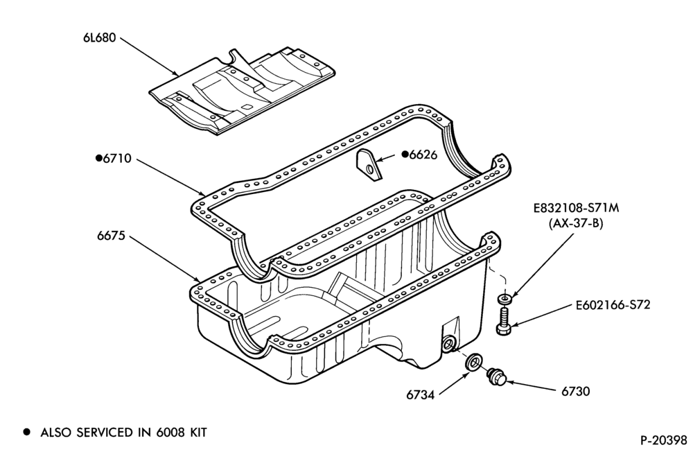 Схема 6 CYL. 2.9L 177 (C.I.D.)-Oil pan and related parts
