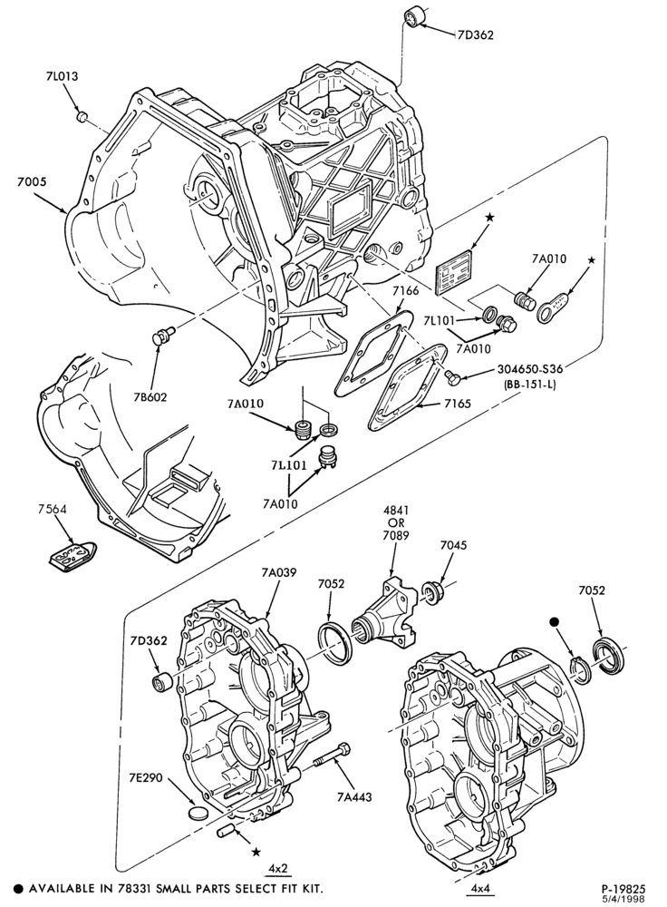 Схема INTERNAL PARTS-5 speed - Dana Spicer ZF - case and extension housing-E150/350