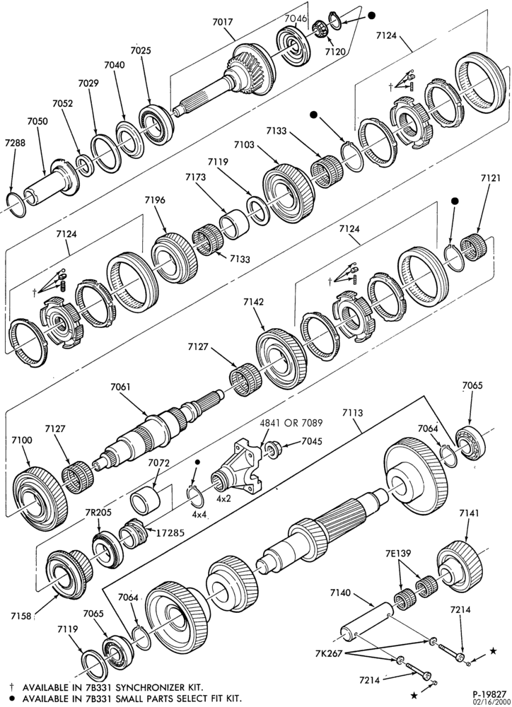 Схема INTERNAL PARTS-5 speed - Dana Spicer ZF - gear train-F150/350, F(Super Duty)