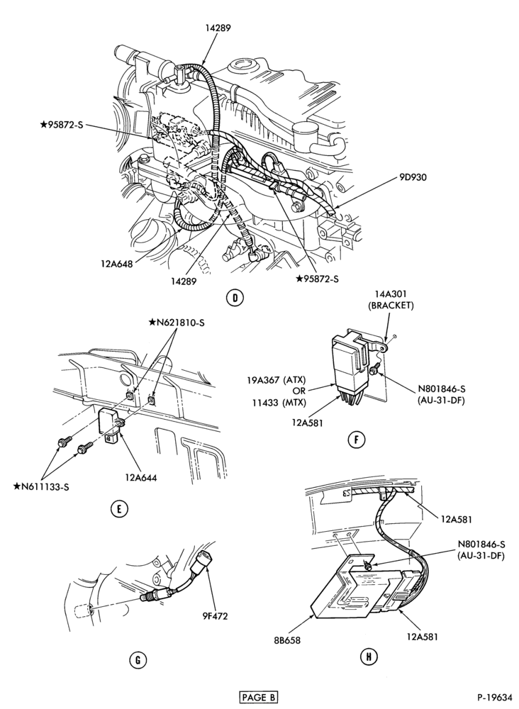 Схема 4 CYL. 1.9L (116 C.I.D.)-Electronic engine control (E.E.C.) - E.F.I.-Page-Page-B