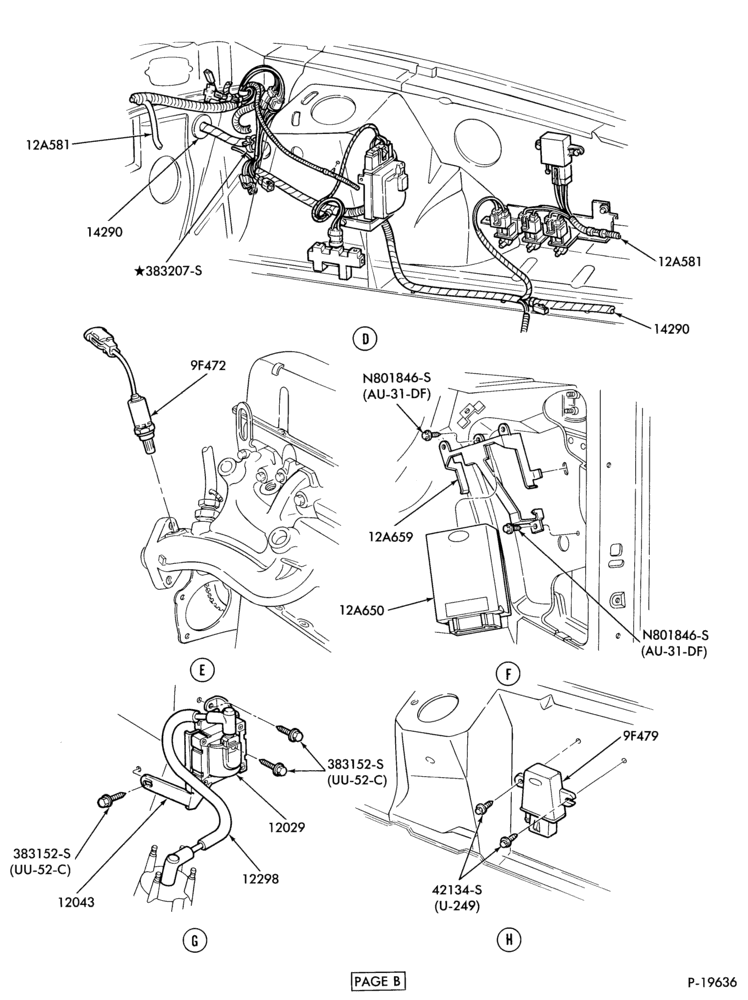 Схема 4 CYL. 2.3L (140 C.I.D.)-Electronic engine control (E.E.C.) - E.F.I.-T/C - Exc. E.F.I.-Page-Page-B