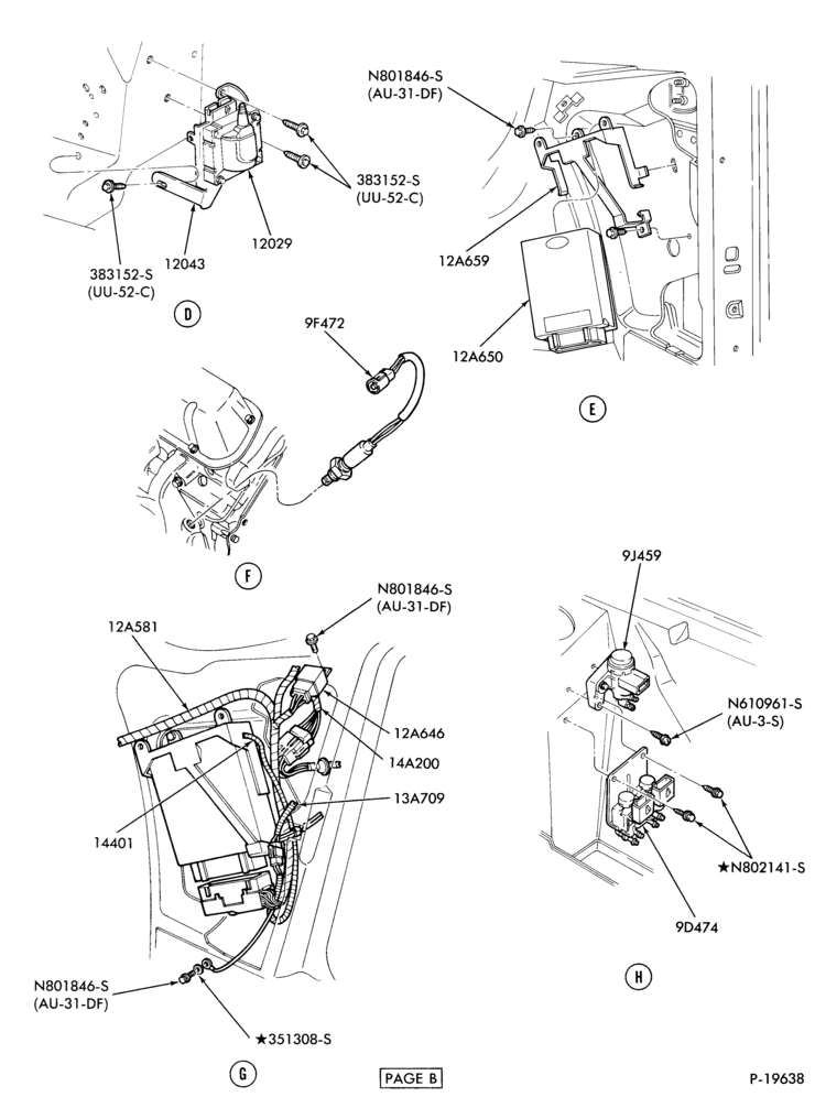 Схема 8 CYL. 5.0L (302 C.I.D.)-Electronic engine control (E.E.C.)-Page-B