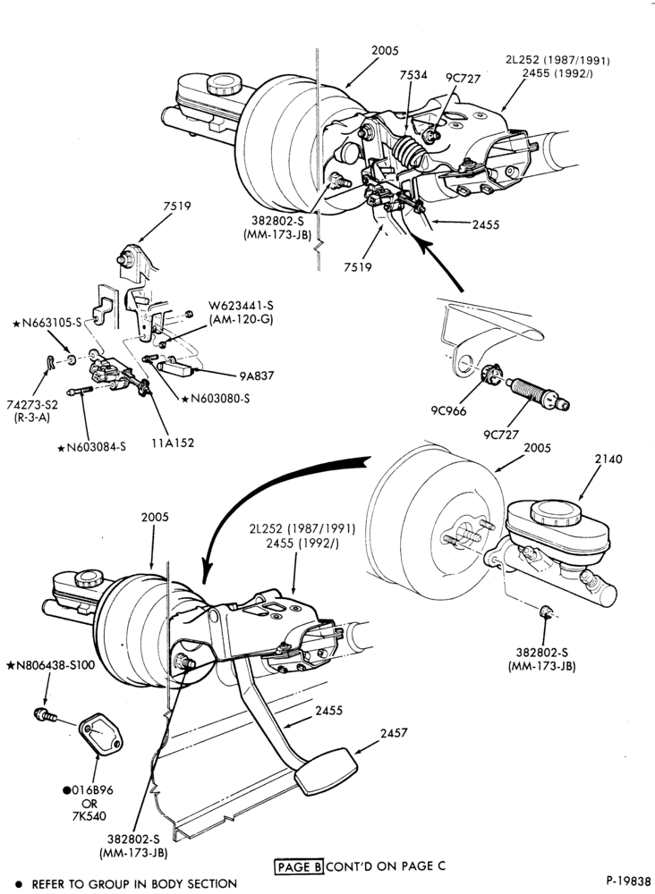 Схема EXTERNAL PARTS-Clutch & brake pedal - hydraulic actuated - Page B-U150
