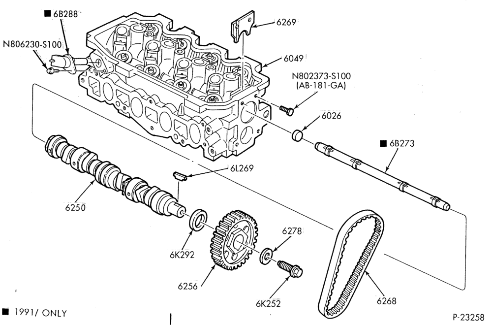 Схема 4 CYL. 1.9L (116 C.I.D.)-Camshaft and related parts