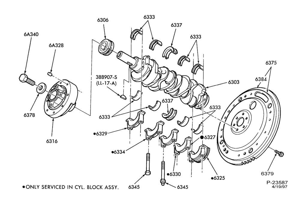Схема 8 CYL. 5.0L-Crankshaft and flywheel