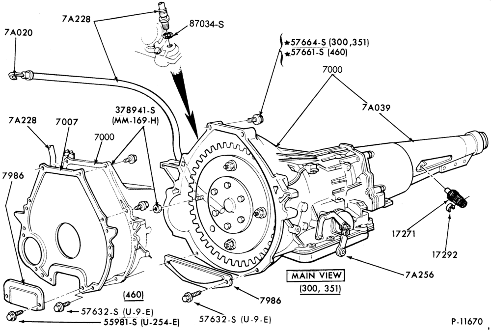Схема C6 TYPE-EXTERNAL PARTS - Transmission installation-E150/350