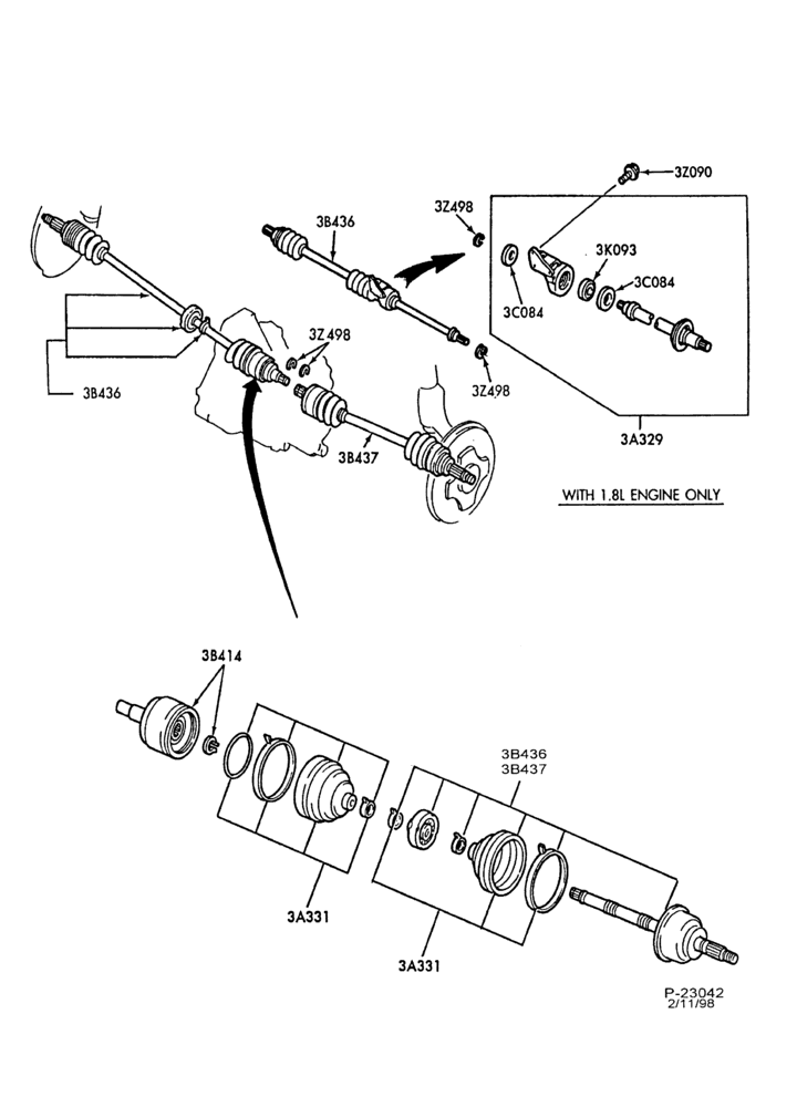 Схема FRONT SUSPENSION-Front driving axles