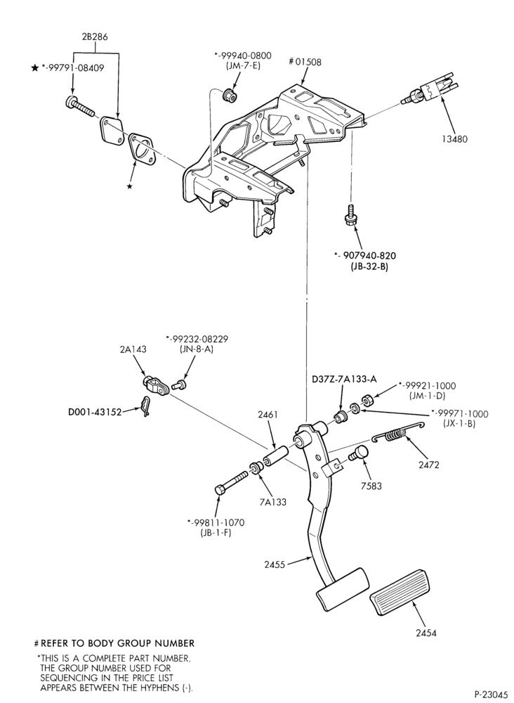 Схема BRAKES-Brake booster and pedal installation