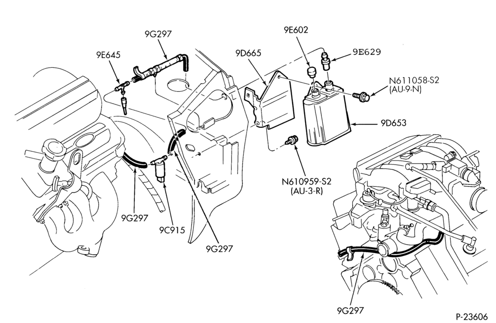 Схема AIR CLEANER-Fuel vapor canister and related parts