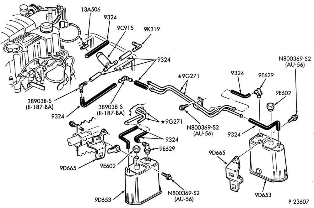 Схема Воздушная заслонка, ACCELERATOR AND SPEED CONTROL-Fuel vapor canister and related parts