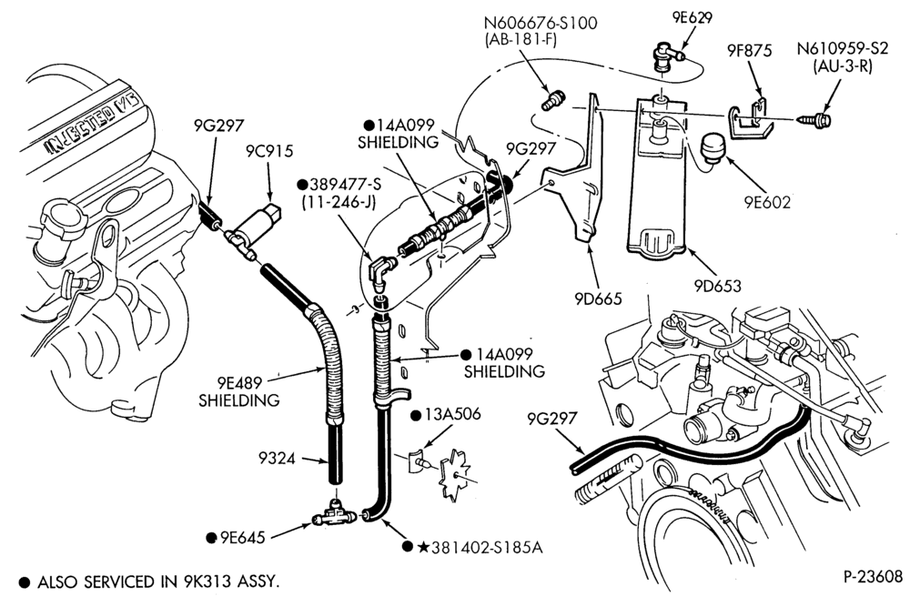 Схема 6 CYL. 3.8L-Fuel vapor canister and related parts