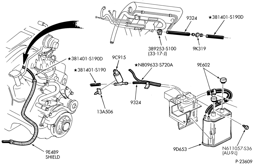 Схема Воздушная заслонка, ACCELERATOR AND SPEED CONTROL-Fuel vapor canister and related parts