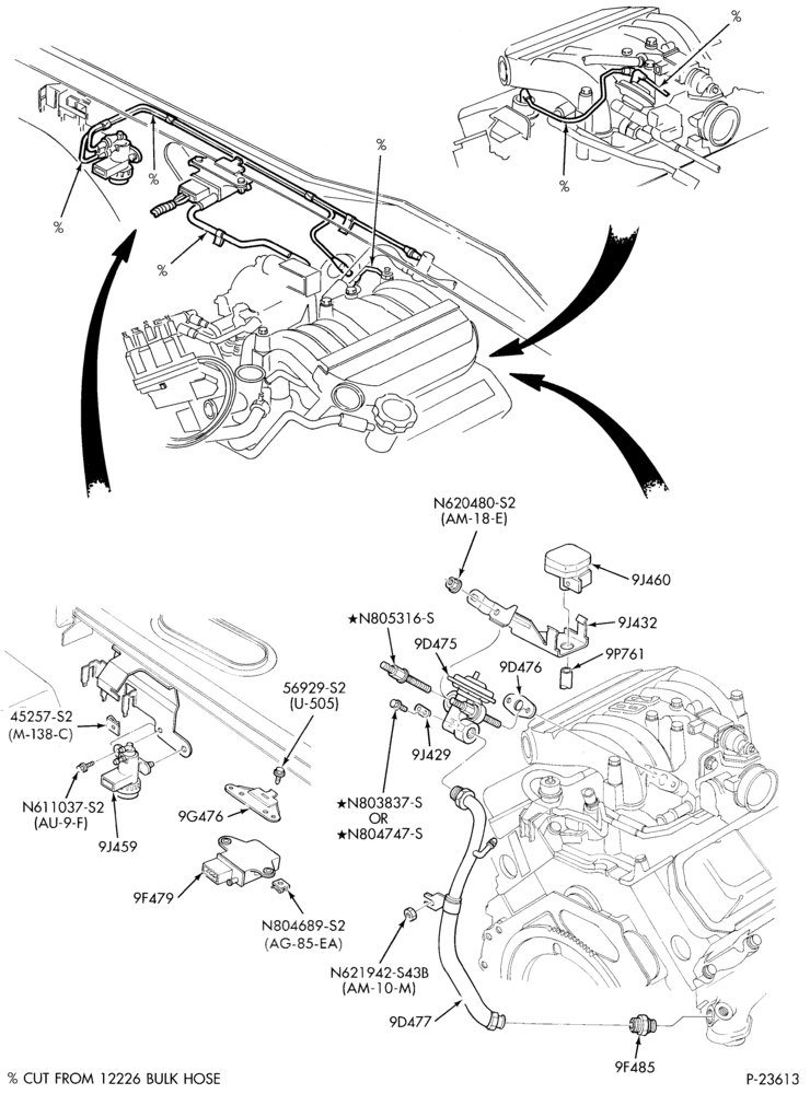 Схема 6 CYL. 3.8L - EXC. S/C-Emission system - exhaust gas recirculation (E.G.R.)