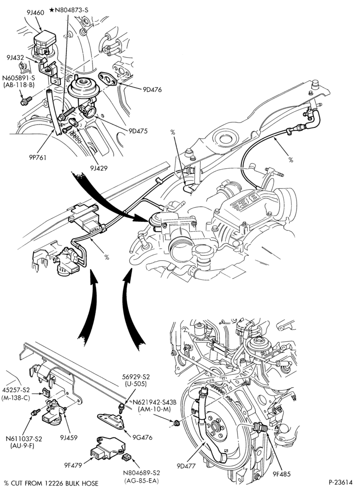 Схема 6 CYL. 3.8L - S/C-Emission system - exhaust gas recirculation (E.G.R.)