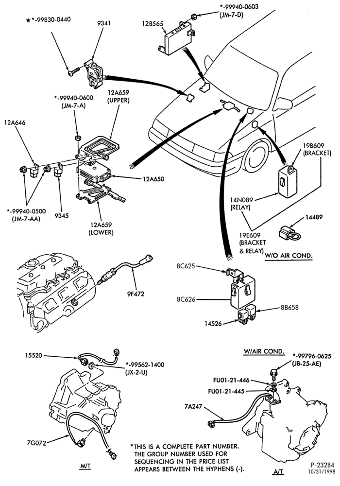 Схема ELECTRICAL SYSTEMS-Wiring system - relays & switches - 4 cyl. 1.9L