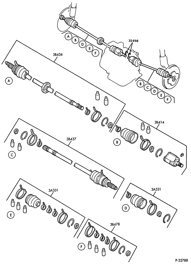 Схема FRONT SUSPENSION-Front driving axles - A/T