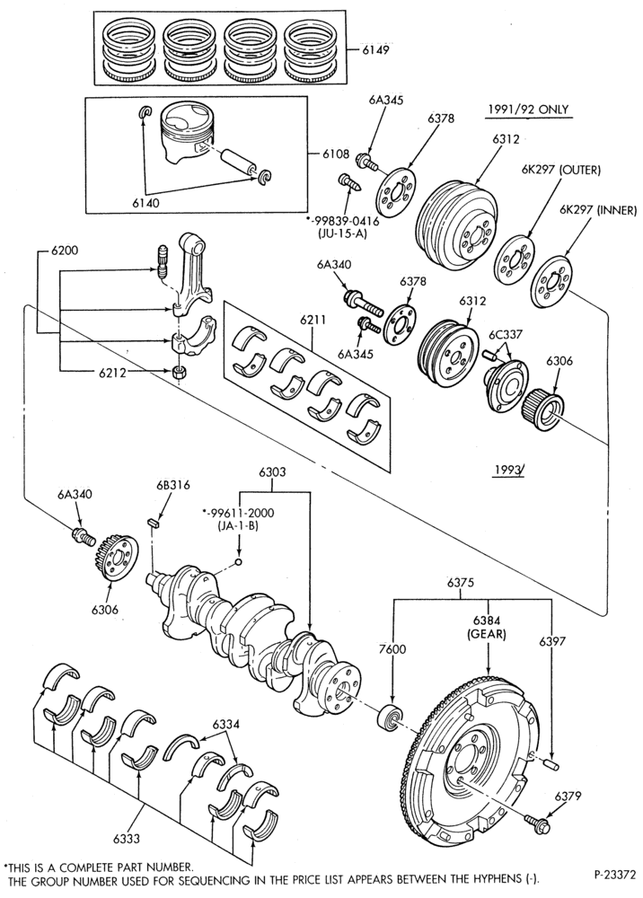 Схема 4 CYL. 1.8L-Piston & related parts