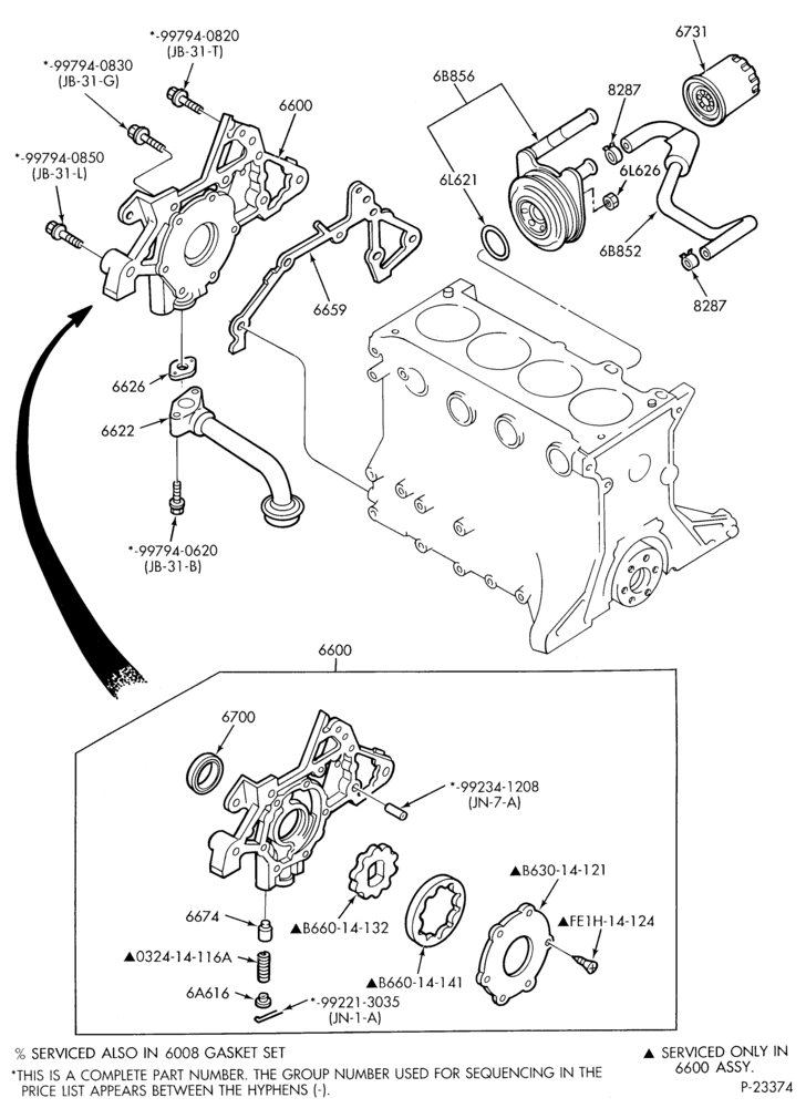 Схема 4 CYL. 1.8L-Oil pump, oil cooler, screen & related parts