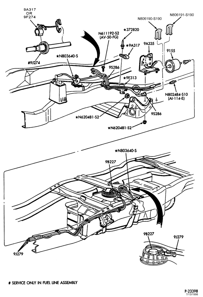 Схема 6 CYL. 4.0L - CHV-Fuel lines & related parts