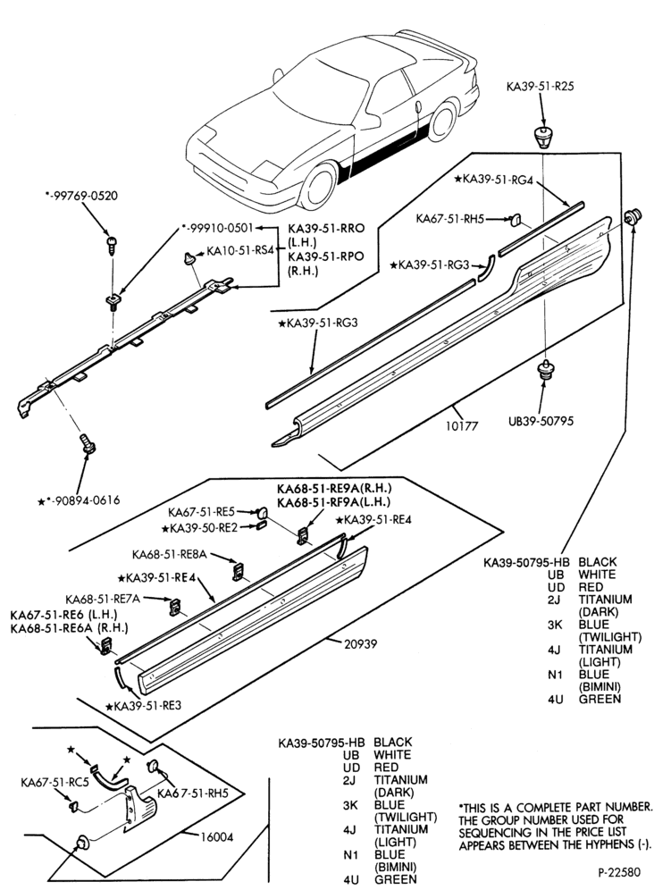 Схема PROBE -- GT - BODY SIDE LOWER WIDE MOULDINGS