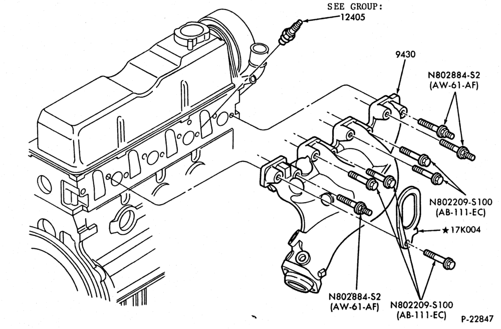 Схема 4 CYL. 2.3L-Manifold & related parts - exhaust