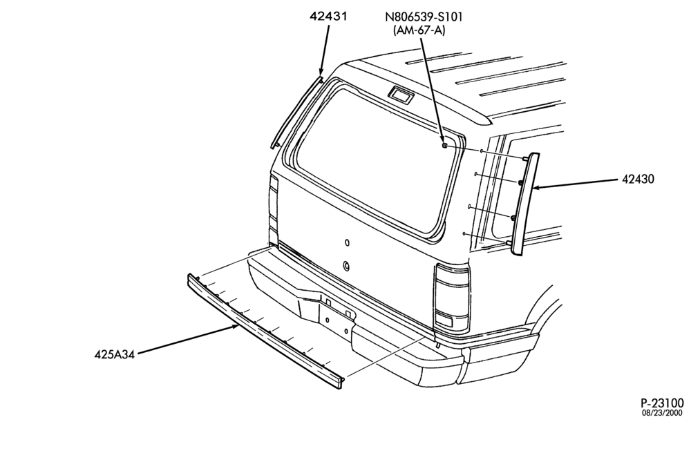 Схема MOULDING - LIFT GATE